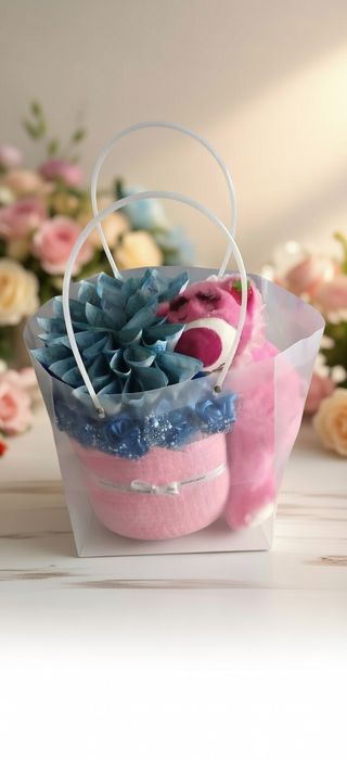 Денежный букет с мишкой