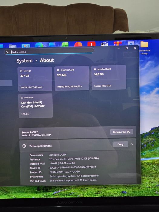 Asus Zenbook 14" OLED touch ca nou