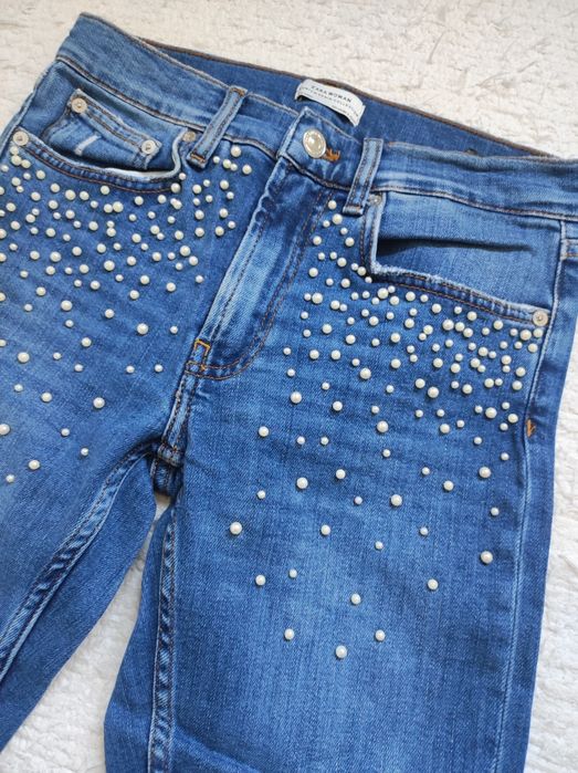 Дънки zara с перлички