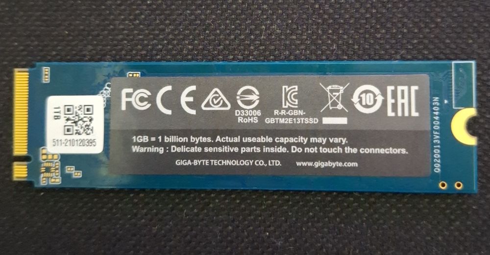 Gigabyte Nvme 1 Tb SSD m.2 2280