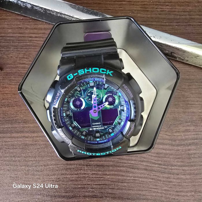 Casio G-Shock лилав камуфлаж