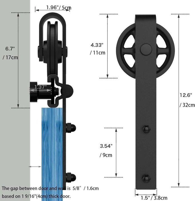 Kit de montare, mecanism usa glisanta, Negru