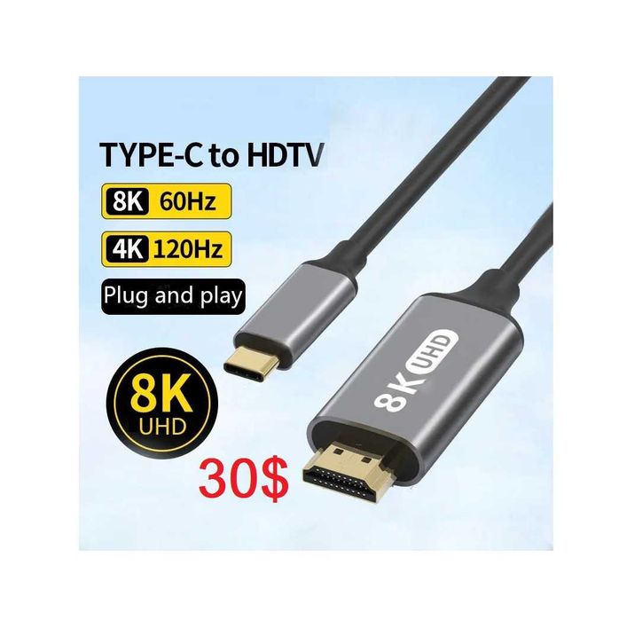 USB 3.1 Тип C к HDMI/DP 4К/8К HDTV кабель-адаптер конвертер