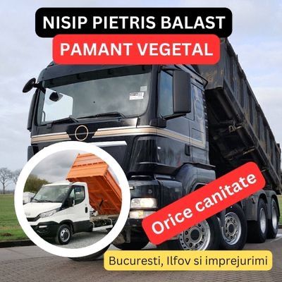Nisip/balast/pietris/pamant umplutura/clinceni/ordoreanu/cornetu/buda