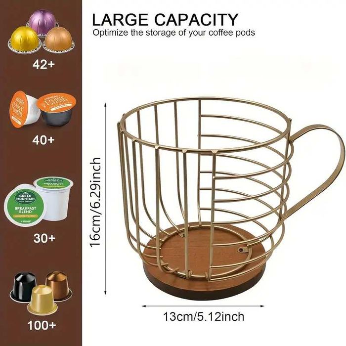 Органайзер Метална поставка за кафе капсули за Nespresso Dolce Gusto