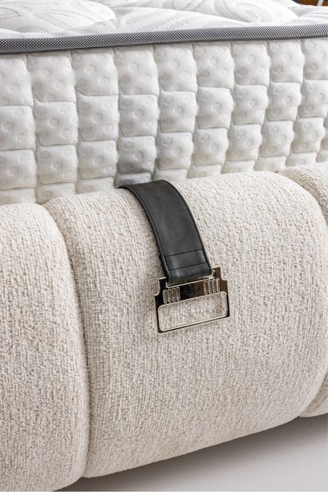 Тапицирано легло Premium Перлено бяло