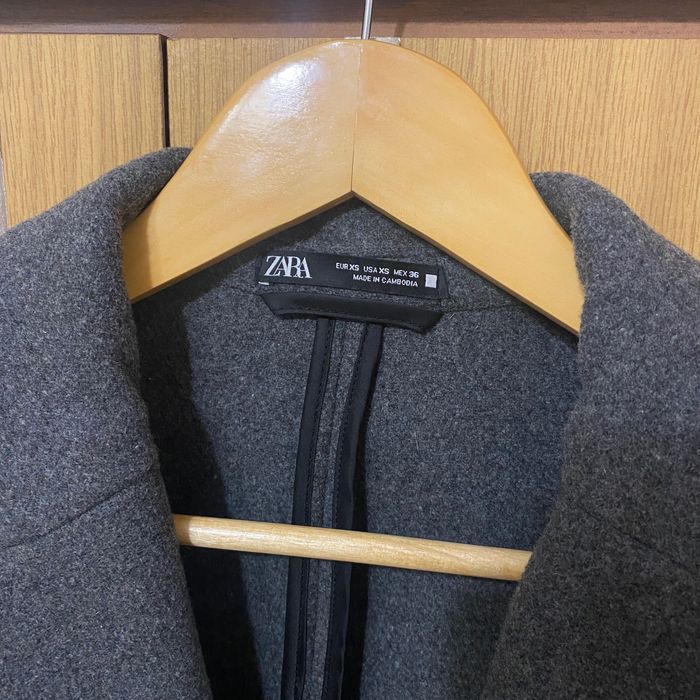 Zara Slim Fit Вълна Палто XS - Ново