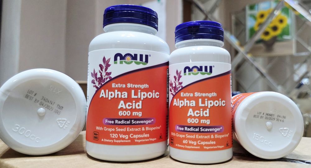 ДОСТАВКИ НЕТ Now Альфа-липоевая кислота 600мг 60/120шт Made in USA