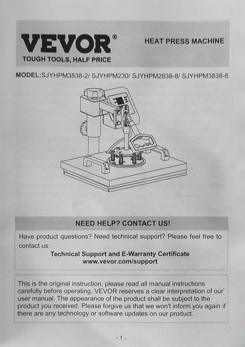 Presă Termică VEVOR 5 în 1 (38x38 cm) | Pentru Tricouri, Căni, Șepci - Doar probată - OCAZIE!