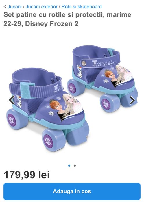 Patinele cu rotile, protectii si casca Disney Frozen