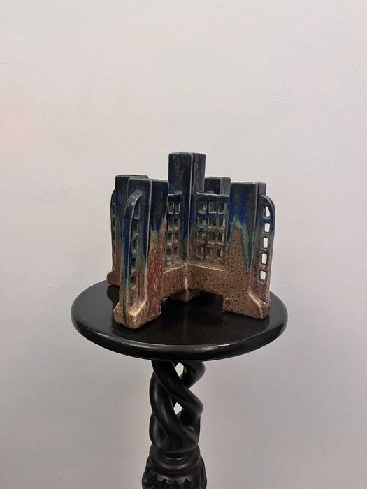 Piesa superba majolica gresie Franta semnata 5 brate bibelou bibelouri