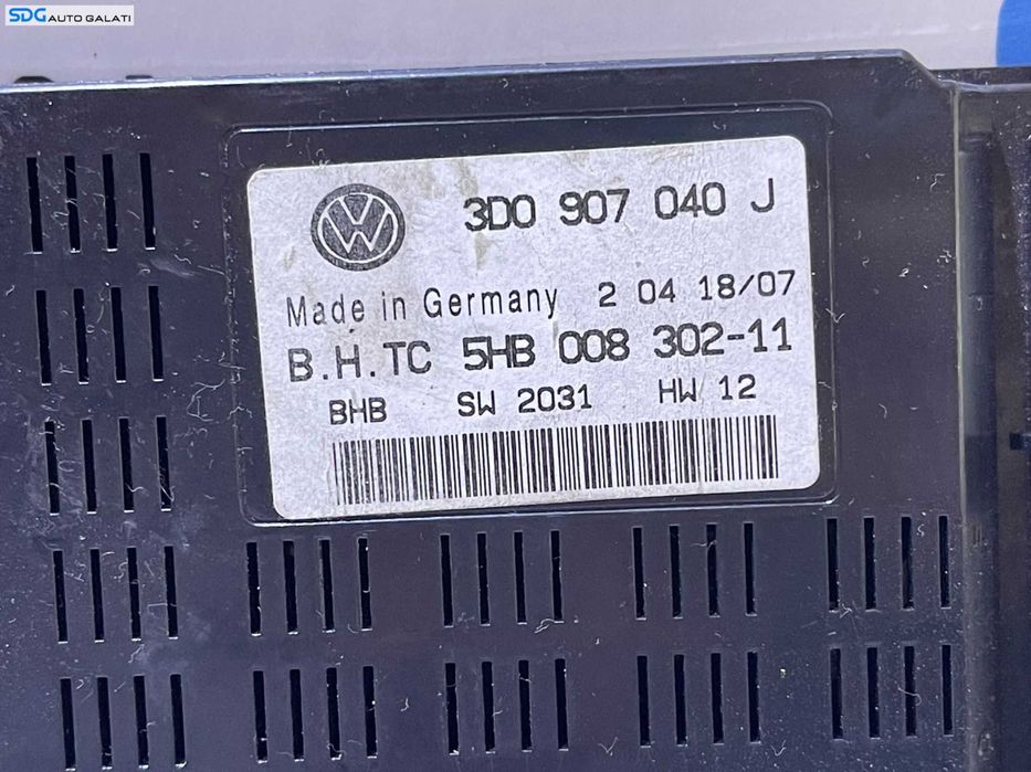 Unitate Modul Calculator Confort Comfort Control AC Aer Conditionat Clima Climatronic Volkswagen Phaeton 2002 - 2010 Cod 3D0907040J [L3373]