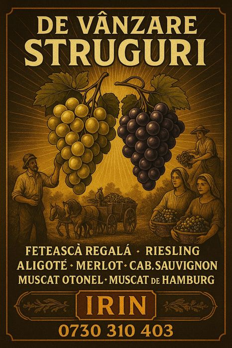 Vand struguri de vin avem mai multe soiuri