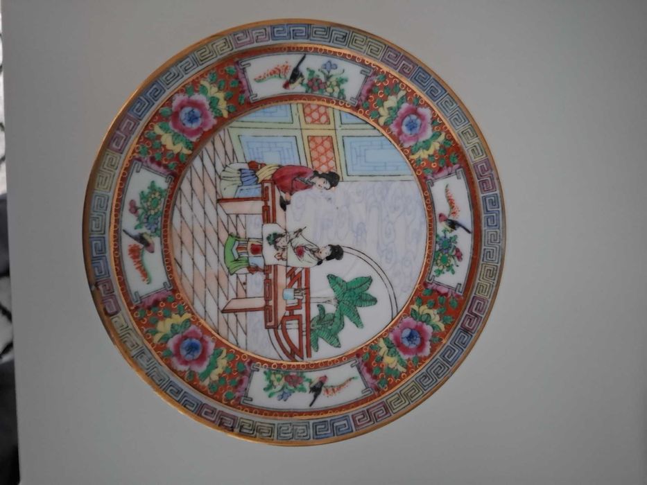 Set complet ceai porțelan chinezesc vintage – Pictat manual – 15 piese