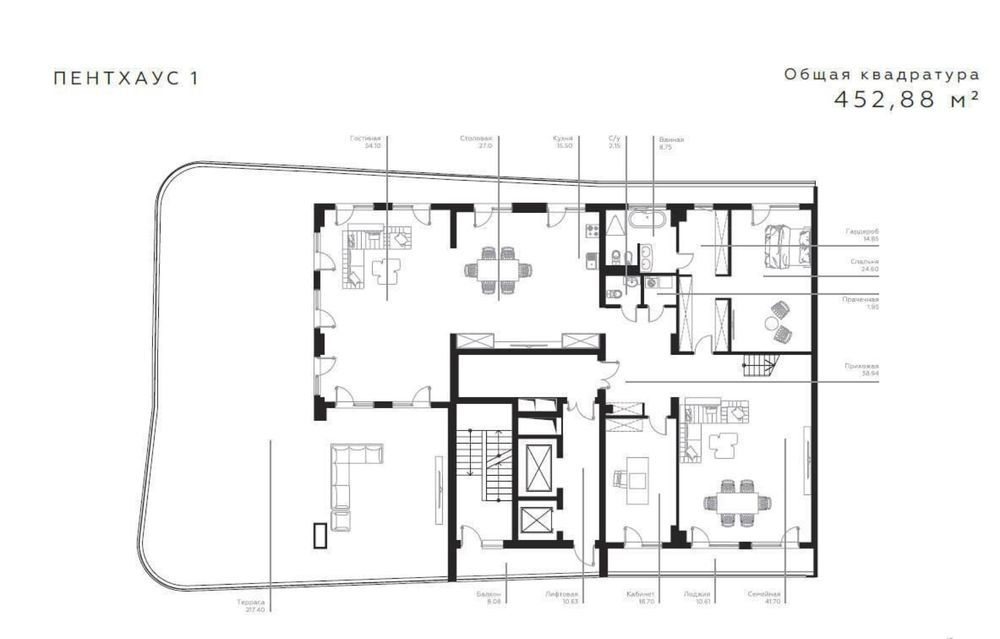 Новостройка  ЖК INFINITY (ПЕНТХАУС) Ор-р 145 школа, Ц1
