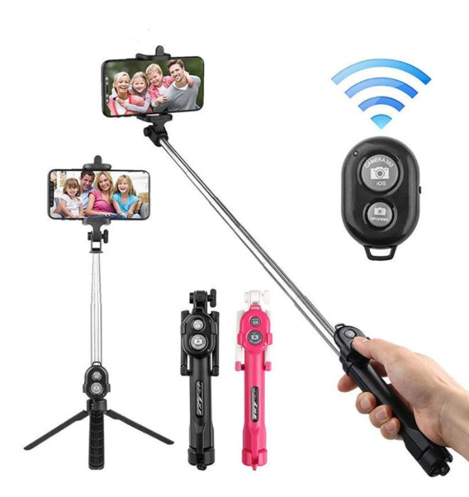 3 в 1 -Штатив для смартфона + селфи стик+ пульт блютуз(новое)-доставка