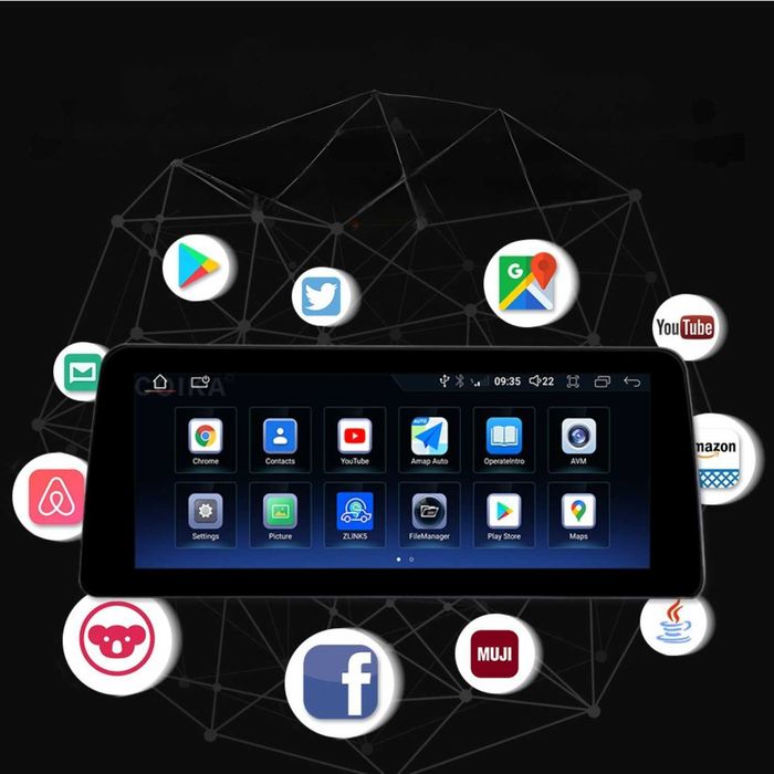 Navigatie Android BMW Seria 5 F10 12.3" CarPlay & Android Auto 8+128GB