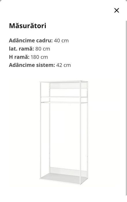 SIGILAT, NOU, Cuier de haine, IKEA PLATSA, alb, 80x40x180 cm
