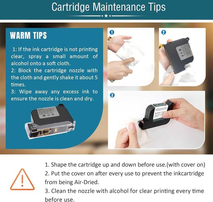 Phezer 1-инчова 72 мл бързосъхнеща мастилена касета за ръчен принтер