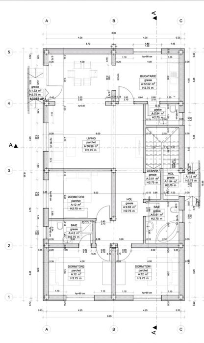 Duplex cu ambele apartamente, semifinisat, la Utvin