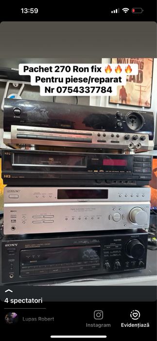 Pachet Amplificatoare/vhs defecte!