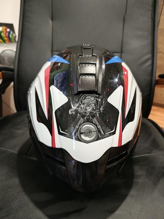 Cască Flip-up (L) cu ochelari fumurii