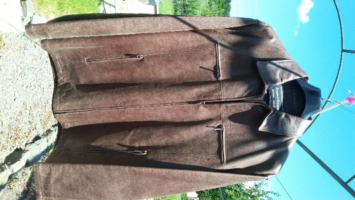 Haina piele naturala, noua, barbateasca, Italia, XL