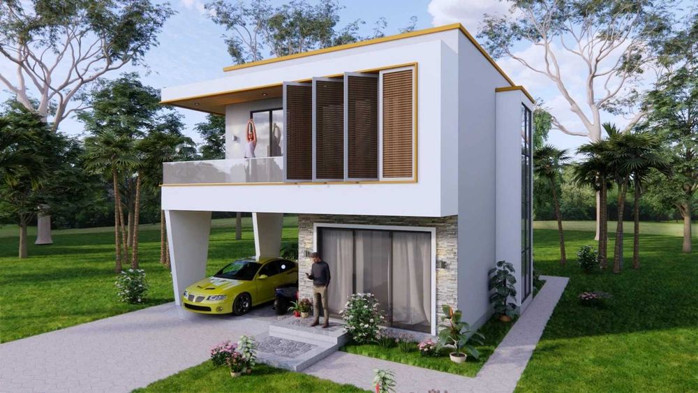 НА ИЗПЛАЩАНЕ - Евтина двуетажна сглобяема къща с 4 спални, 132 кв. м