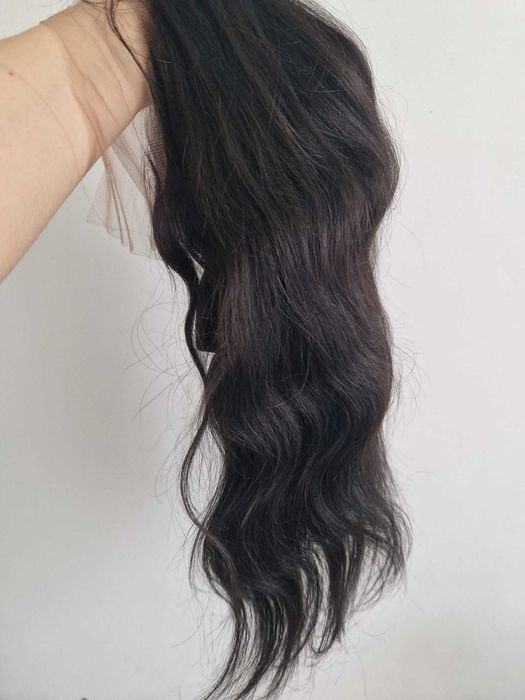 peruca 100% par natural uman bruneta cu dantela