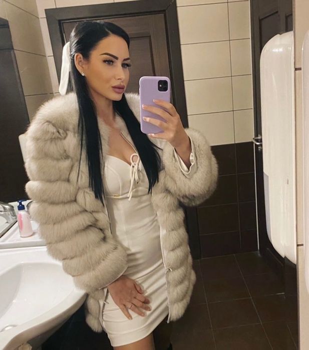 Палто естествена кожа и косъм