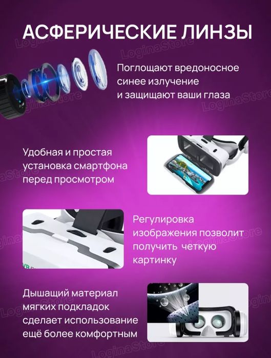 Очки виртуальности с геймпадом