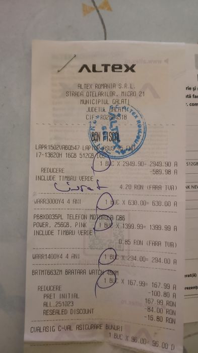 Laptop nou cu Garanție și factură