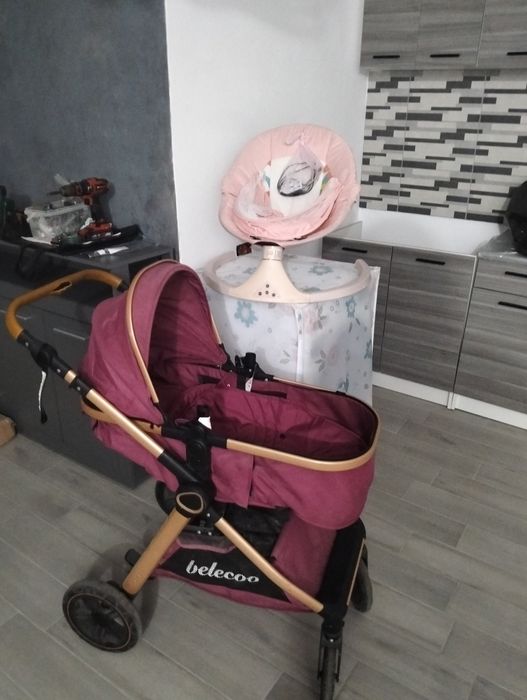 Cărucior +balansoar electric