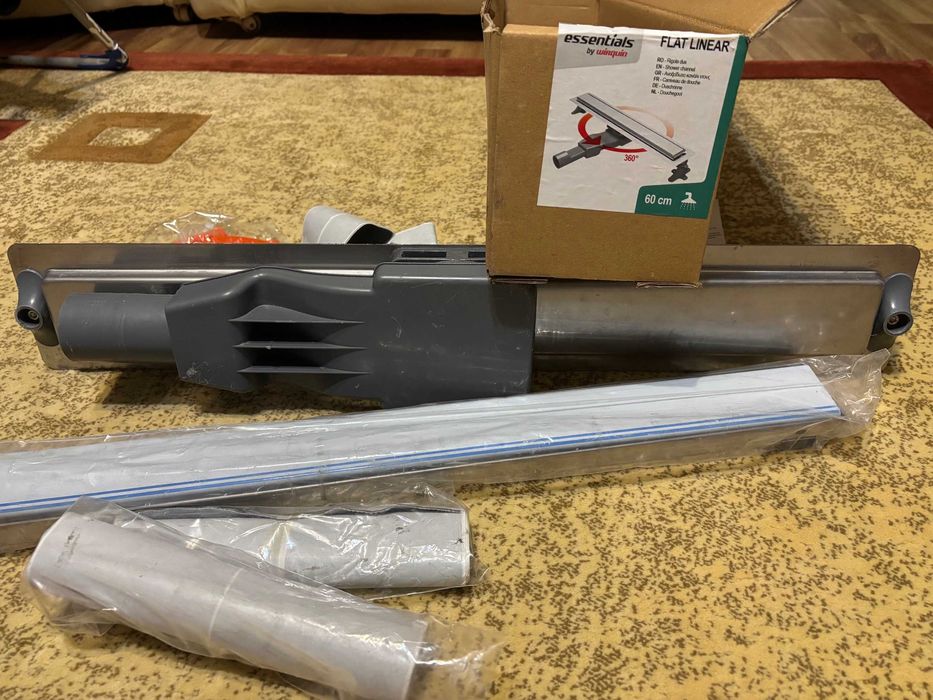 Rigola dus cu gratar din otel inoxidabil/ inox 60cm