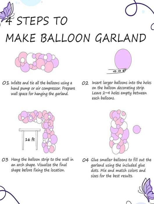 Baloane pentru arcada roz