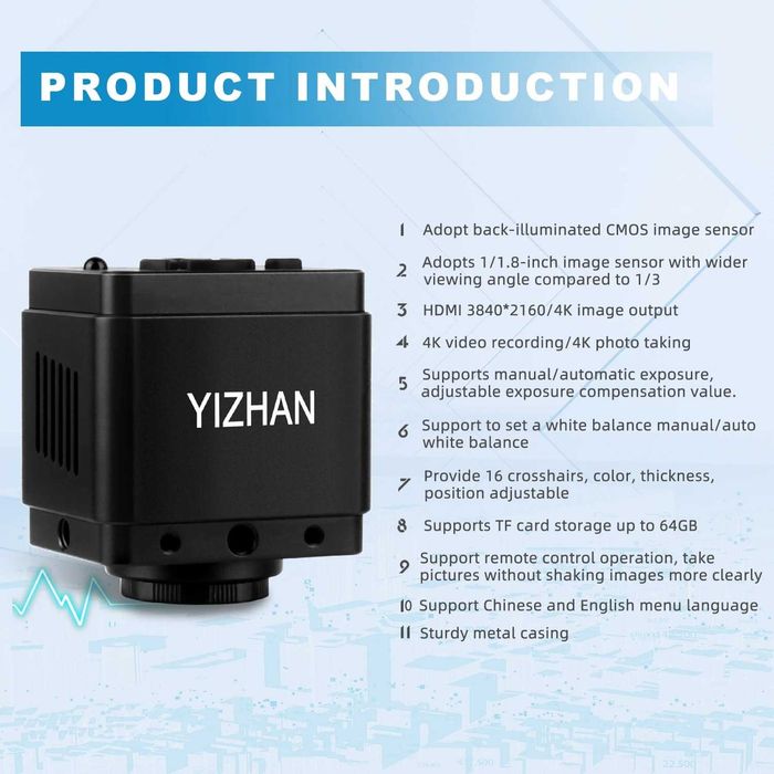 IMX678 4K 30FPS HDMI USB 2.0 дигитална камера микроскоп пълен комплект