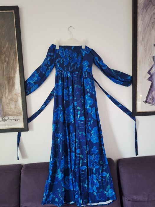 Ефирна синя  рокля