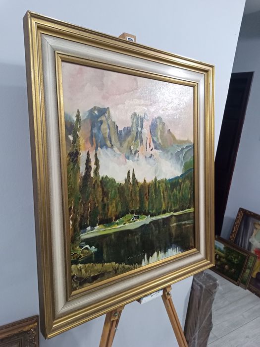 Картина Алпийско Езеро Масло върху платно