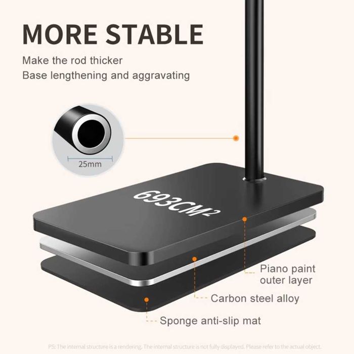 HSU L10 Pro  подова стойка за таблет/телефон – захват до 33 см, 360°