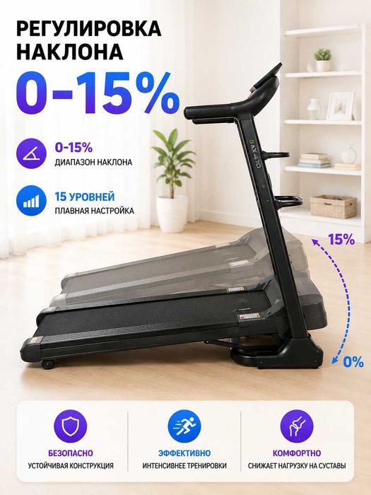 Беговая дорожка Ax 470, 2.5 HP, до 120 кг, 1-15 км/ч