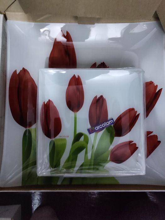 Набор тарелок с тюльпанами