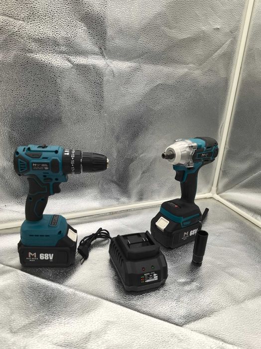 Set scule Matrixx, 2 piese, Brushless, 68V, cu 2 acumulatori – 399 lei