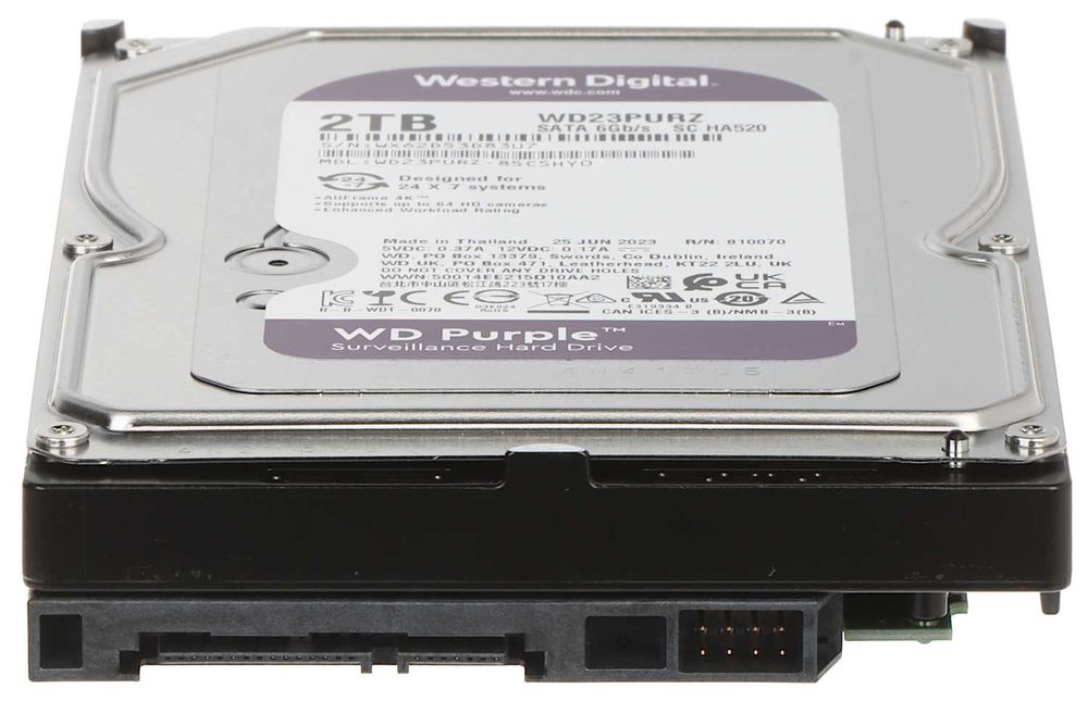 Hard Disk 2TB WD Purple WD23PURZ sata 3 recomandat sisteme supraveghere video DVR NVR nou sigilat