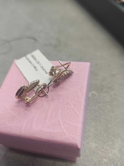 Златни дасмки обеци 3.46гр-14к ВАЛЕНТИН