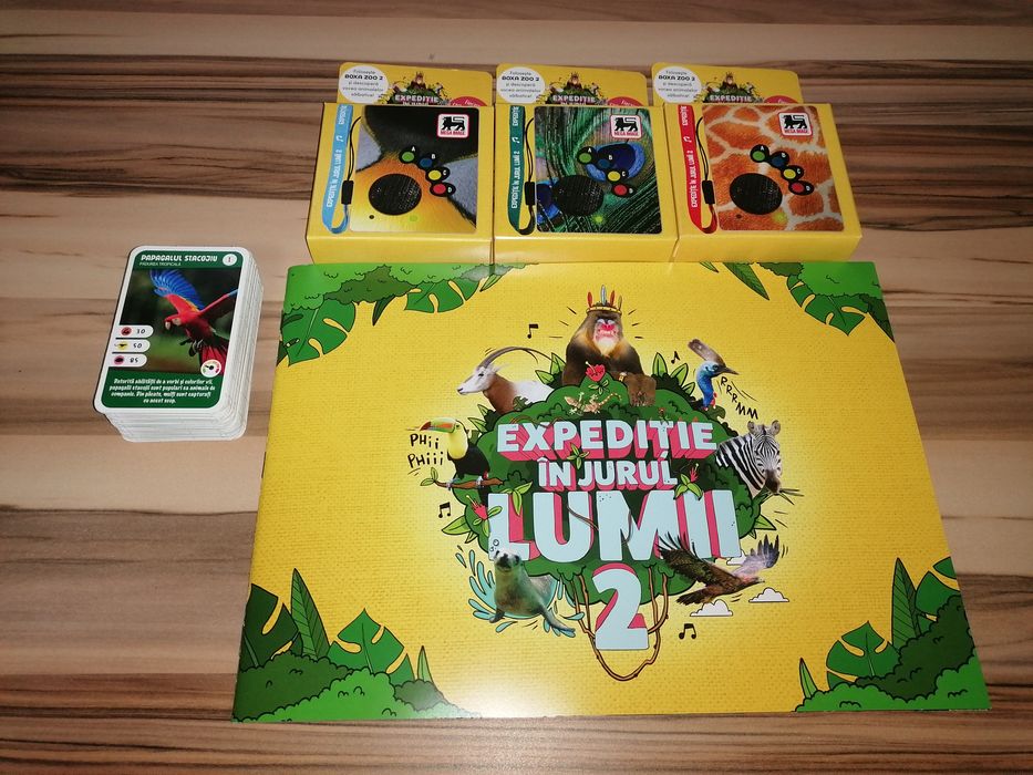 Album Expeditie 2 cu 96 cartonase + 96 cartonase Editia 1 + Boxa zoo