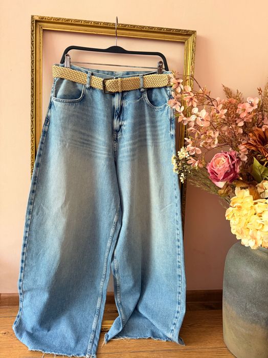 ZARA Дамски стилни широки дънки
