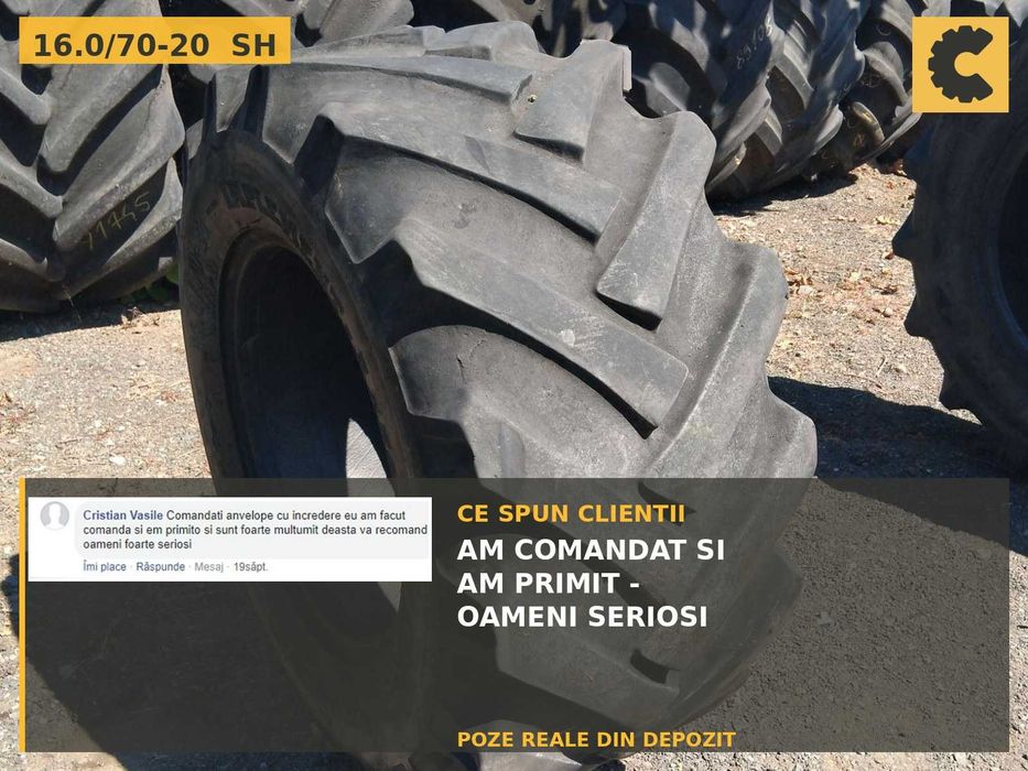 Anvelope 16.0/70-20 16R20 BKT Cauciucuri MPT Buldoexcavator Comunale SH Garantie Factura Fermec Venieri JCB