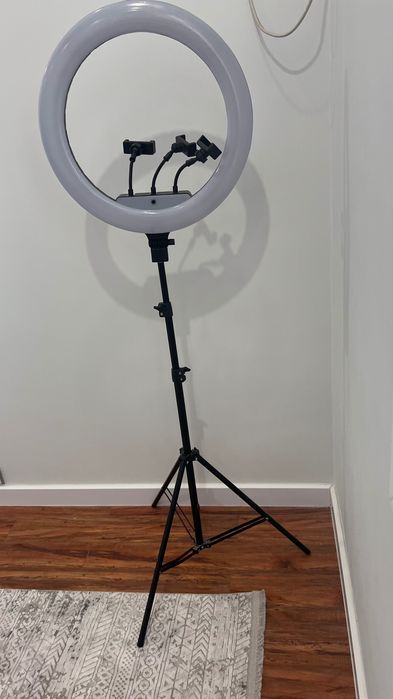 Кольцевая лампа штатив 180 см светодиодная для видео 45 см диаметр