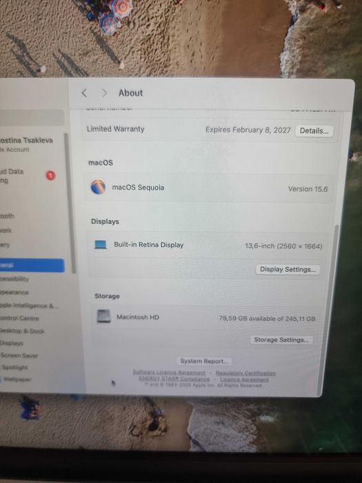 MacBook Air 13″ M4 / 16GB /256GB SSD