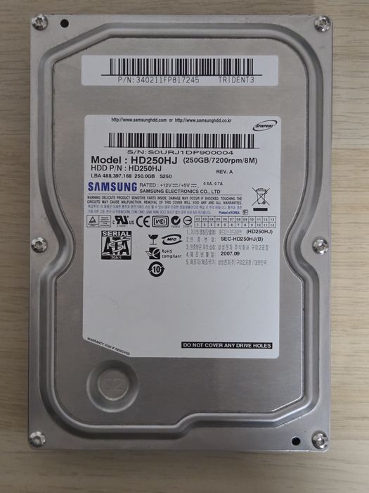 HDD samsung hd250hj